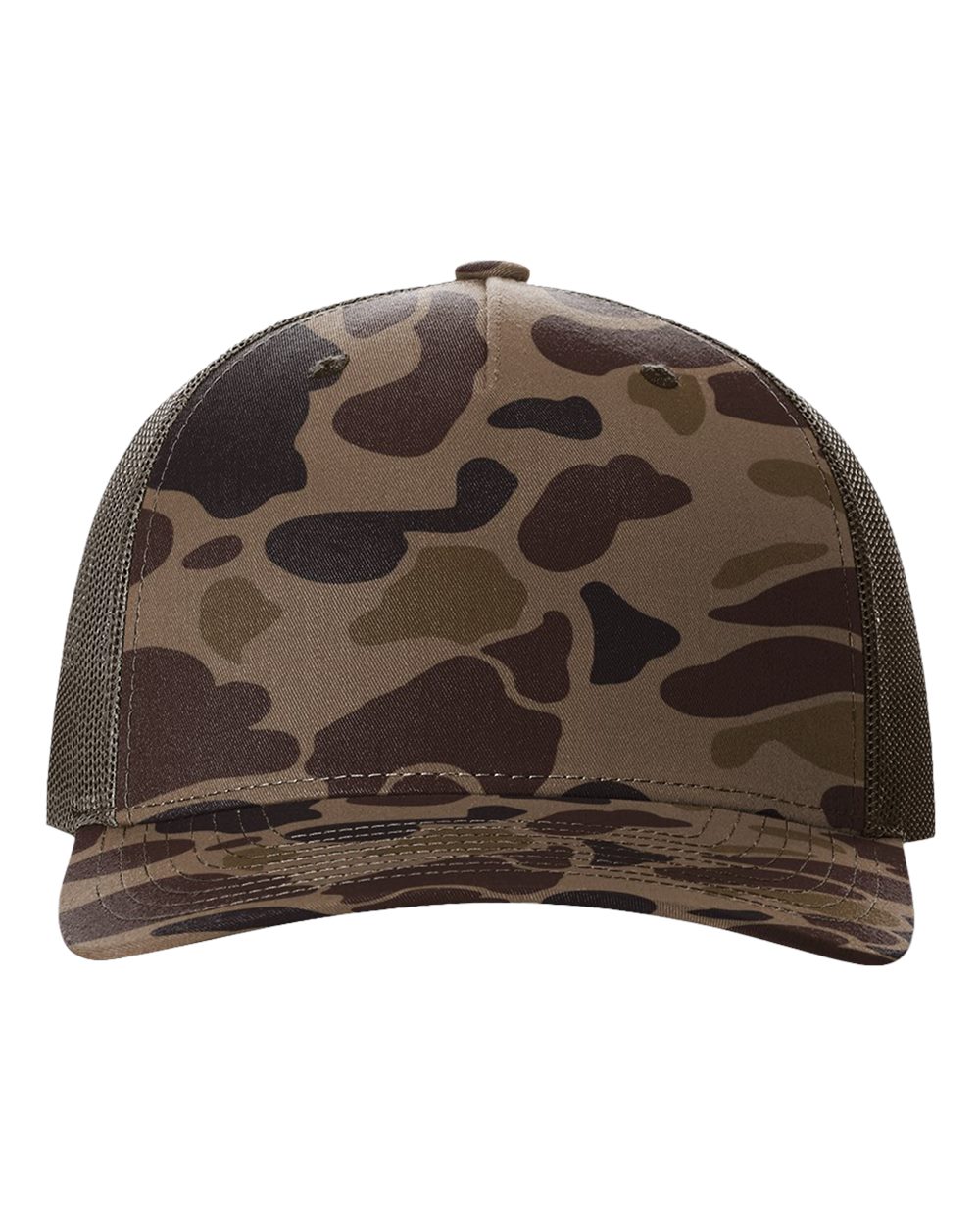 Camo hat with leather patch