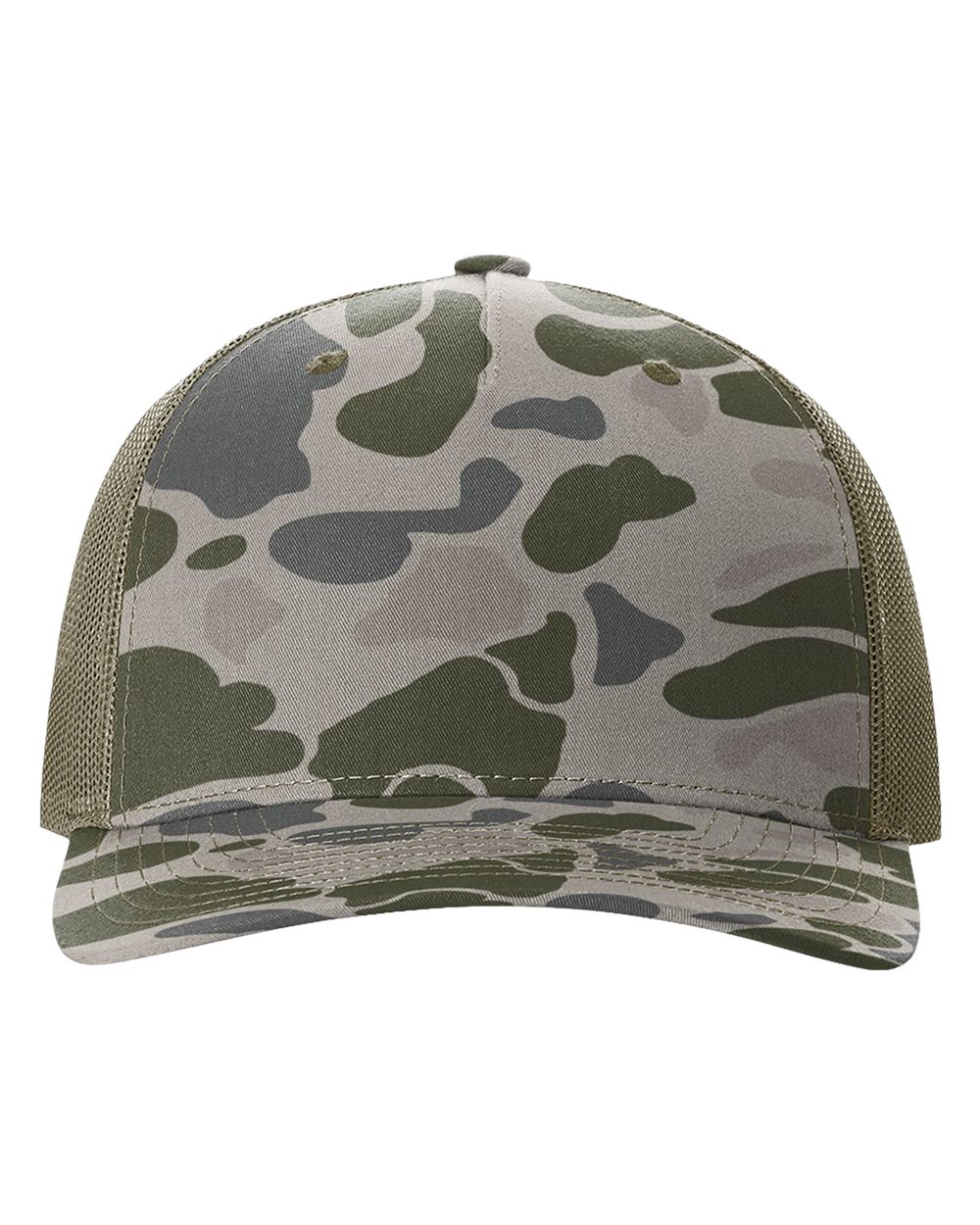 Camo hat with leather patch