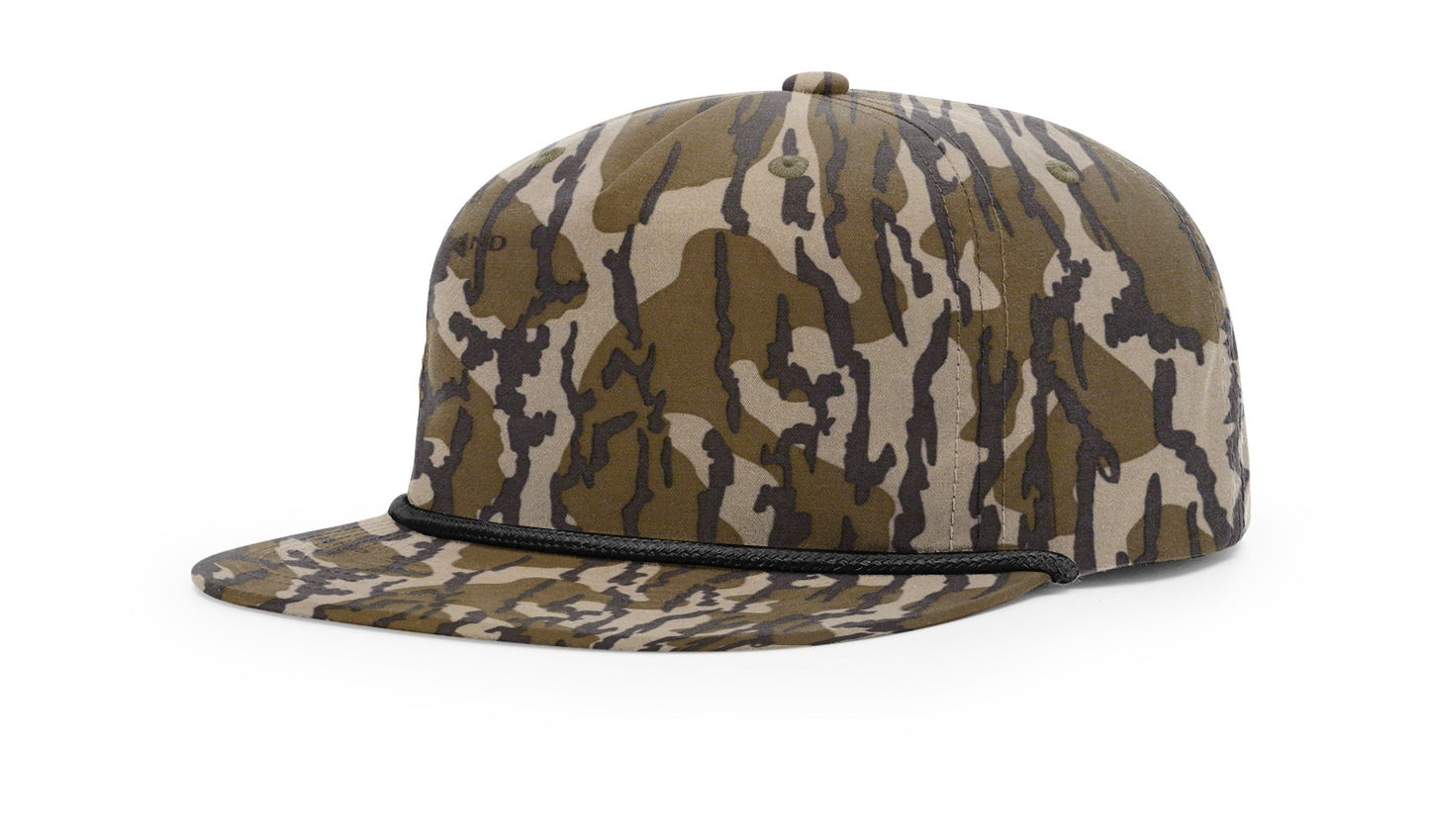 Camo hat with leather patch