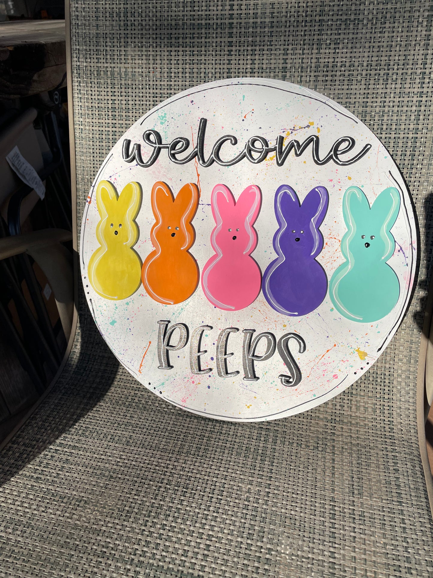 Welcome Peeps door hanger 15"