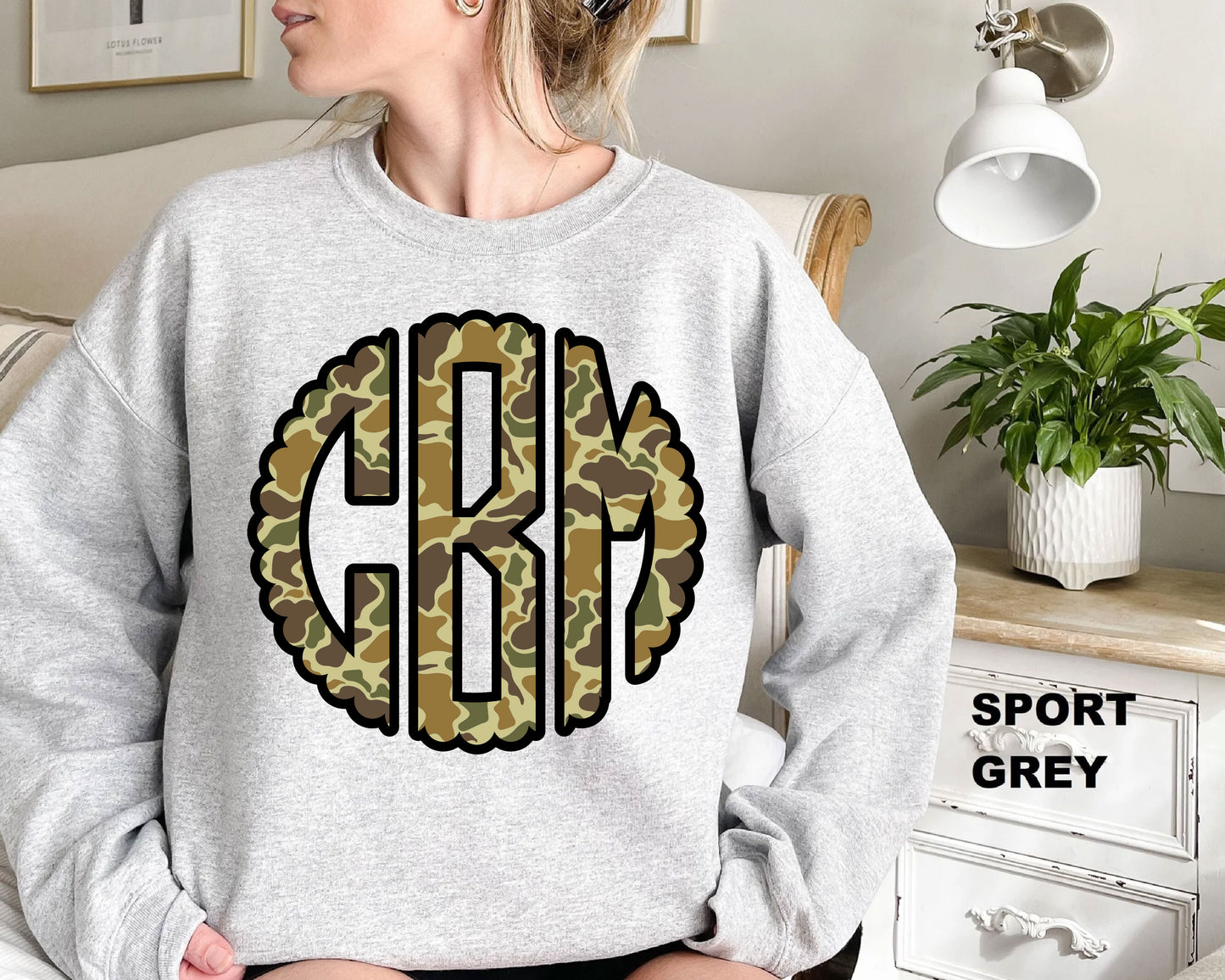 Camo Scallop monogram sweatshirt