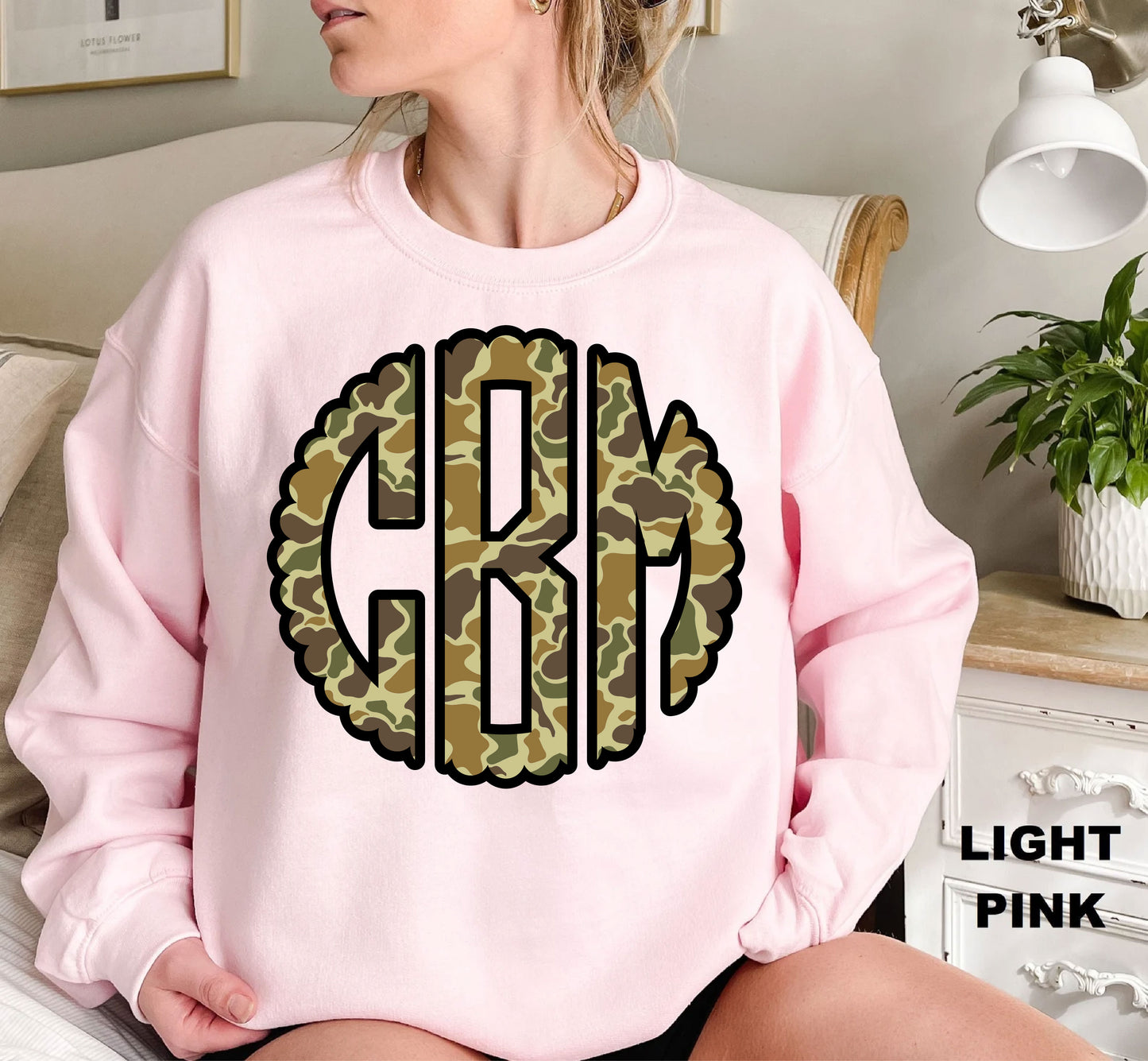 Camo Scallop monogram sweatshirt