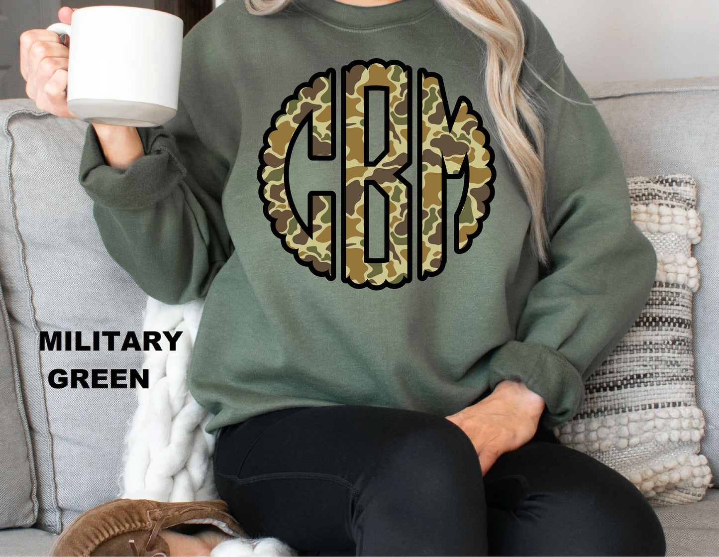 Camo Scallop monogram sweatshirt