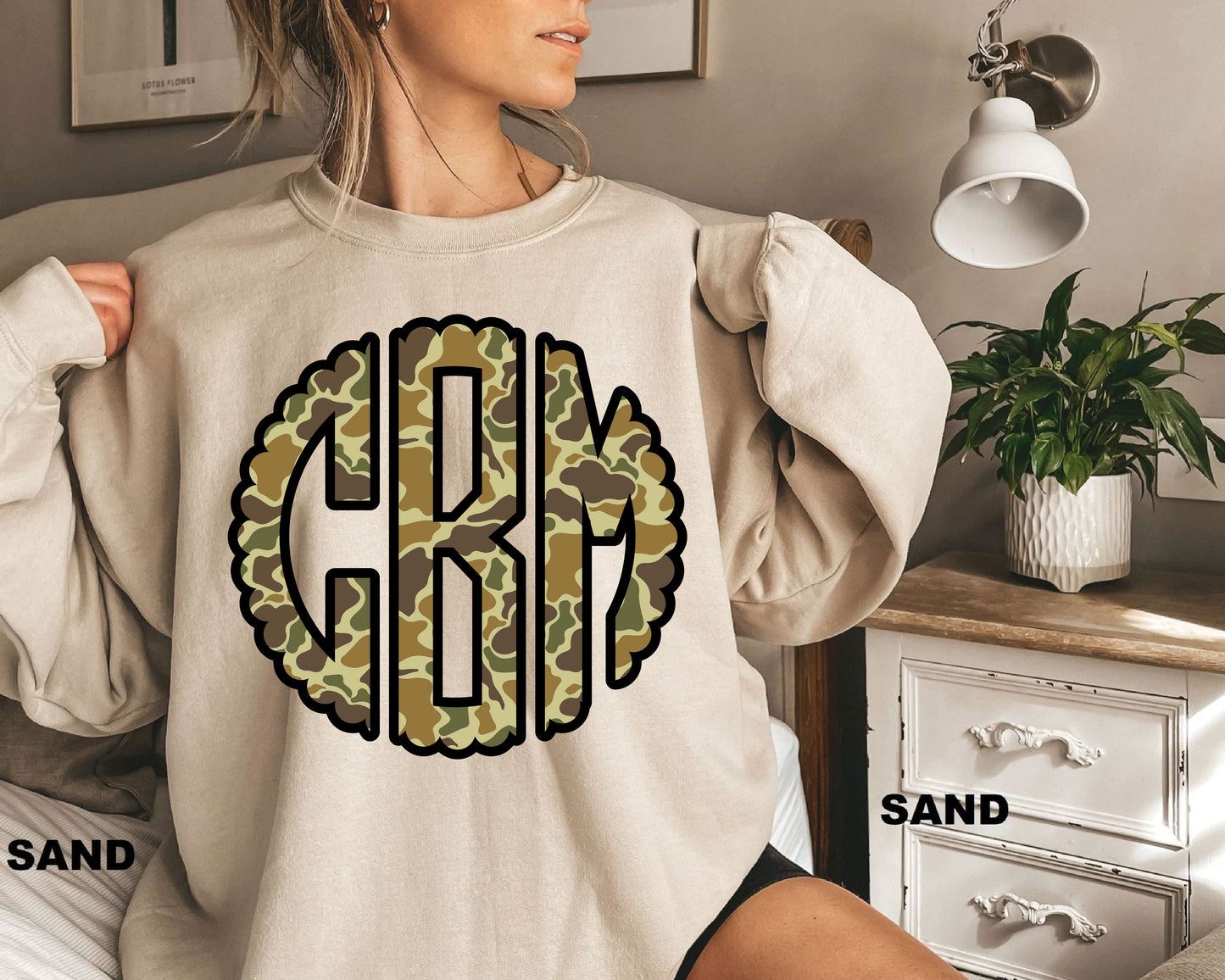 Camo Scallop monogram sweatshirt