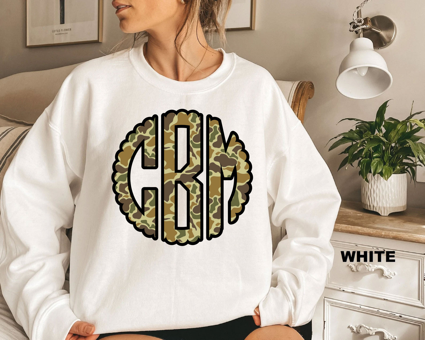 Camo Scallop monogram sweatshirt